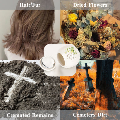 Ceramic Urn for Human Ashes, Flying Bird with Flower