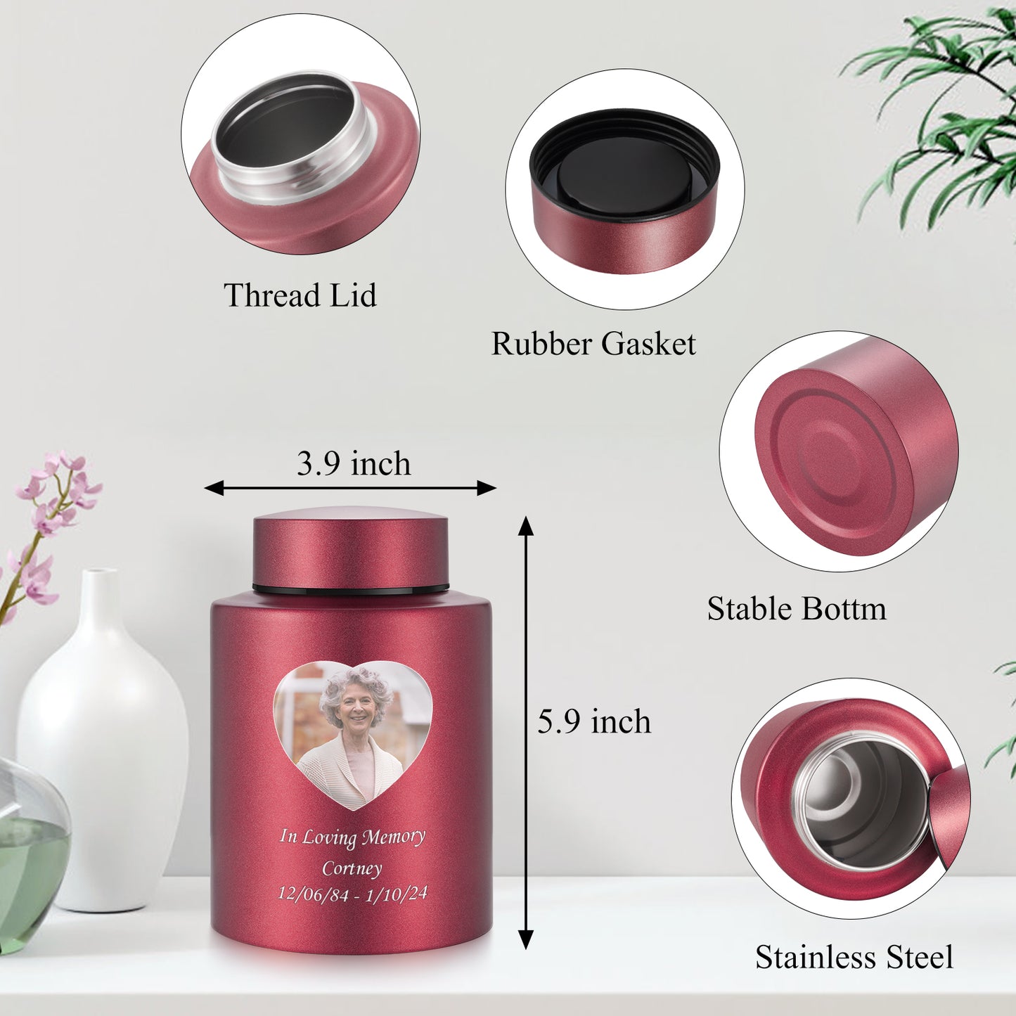 Photo Customized Stainless Steel Urn