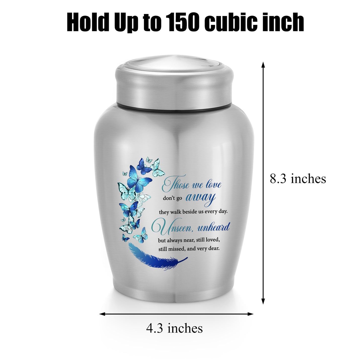 Stainless Steel Large Urn for Human Ashes