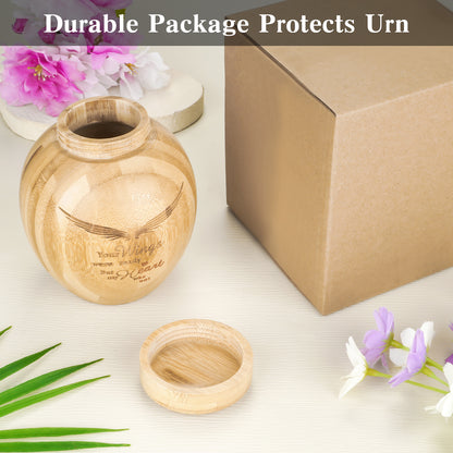 Small Wood Urn for Ashes Keepsake, Bamboo