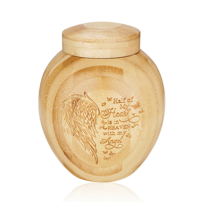 Small Wood Urn for Ashes Keepsake, Bamboo
