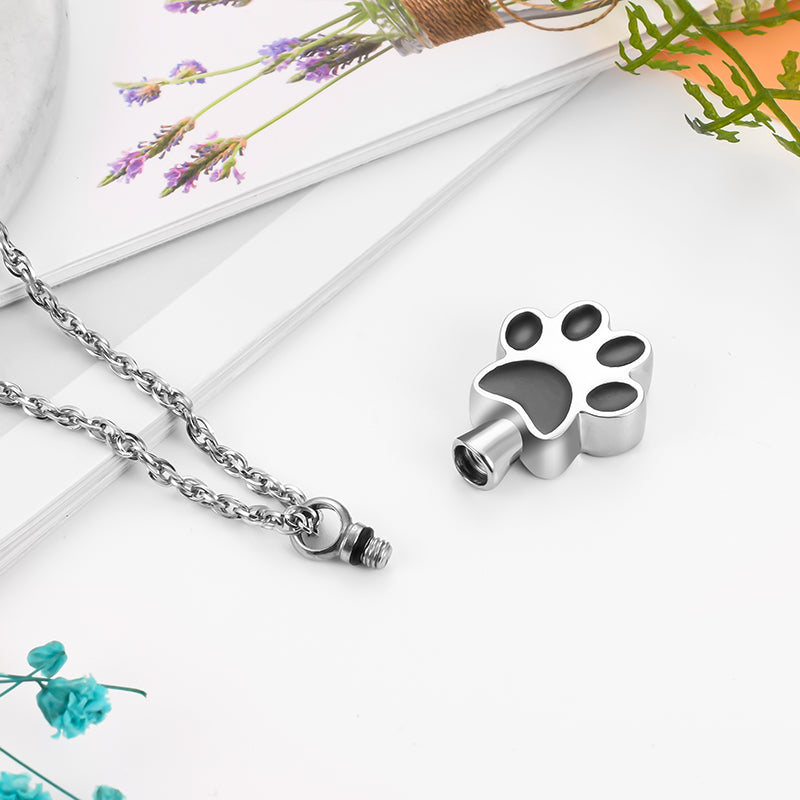 Black Paw Cremarion Pendant Necklace
