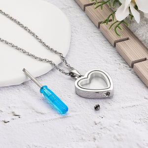 Clear Glass and Heart Urn Necklace at Wholesale Price