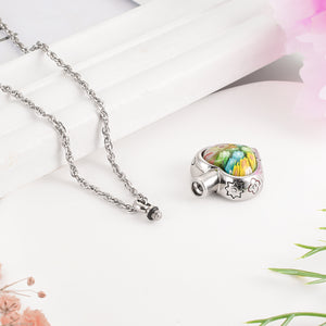 Vintage and colorful Heart Cremation Pendant