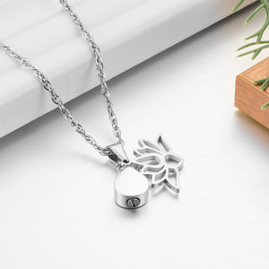 Lotus & Teardrop Cremation Necklace