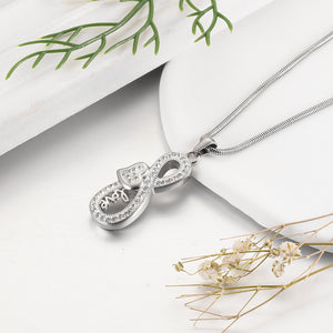 Infinity Symbol with Heart Urns Necklace for Women