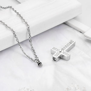Cross Urn Necklace with Bible