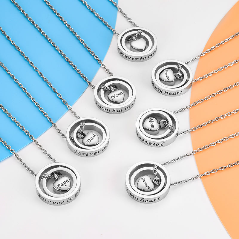 Heart Cremation Pendant Necklace for Ashes