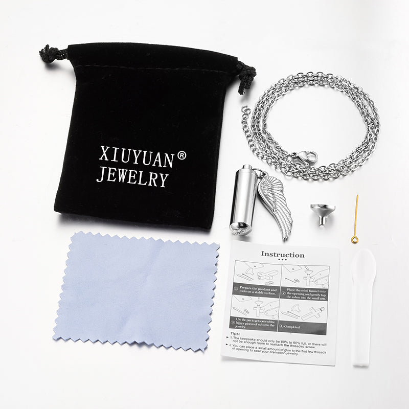 Necklace Gas Tank with Angle Wings