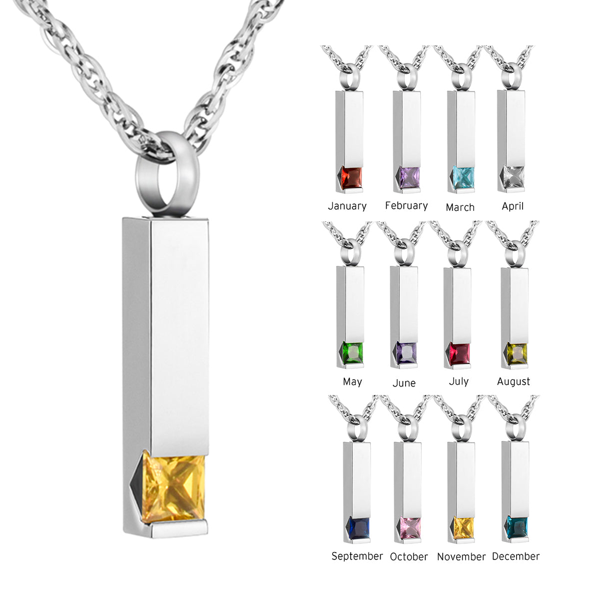 Bar Cremation Pedant with Many Colors