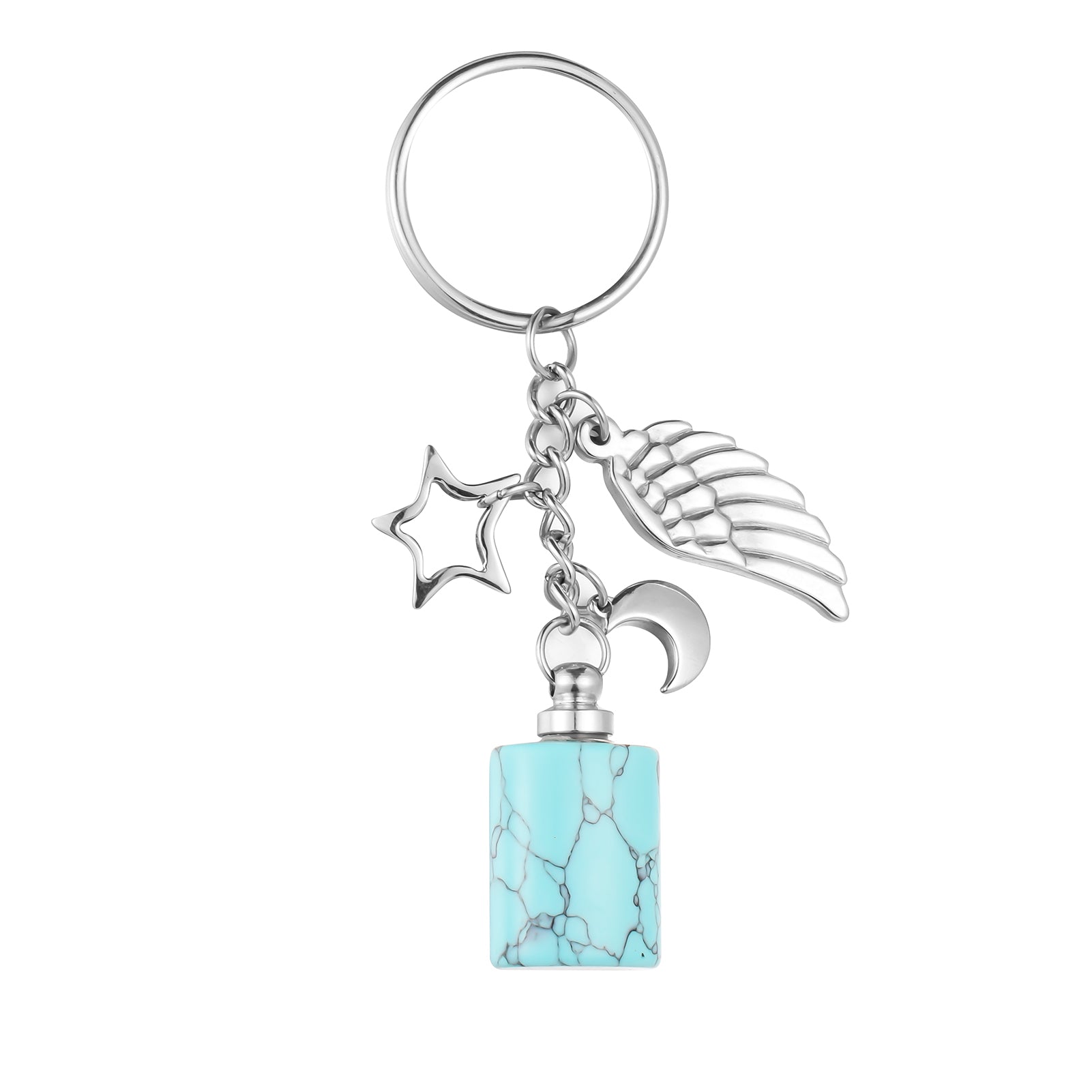 Blue Turquoise Cremation Key Rings Ashes Holder