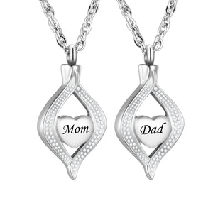 Urn Cremation Necklace for Mom/ Dad