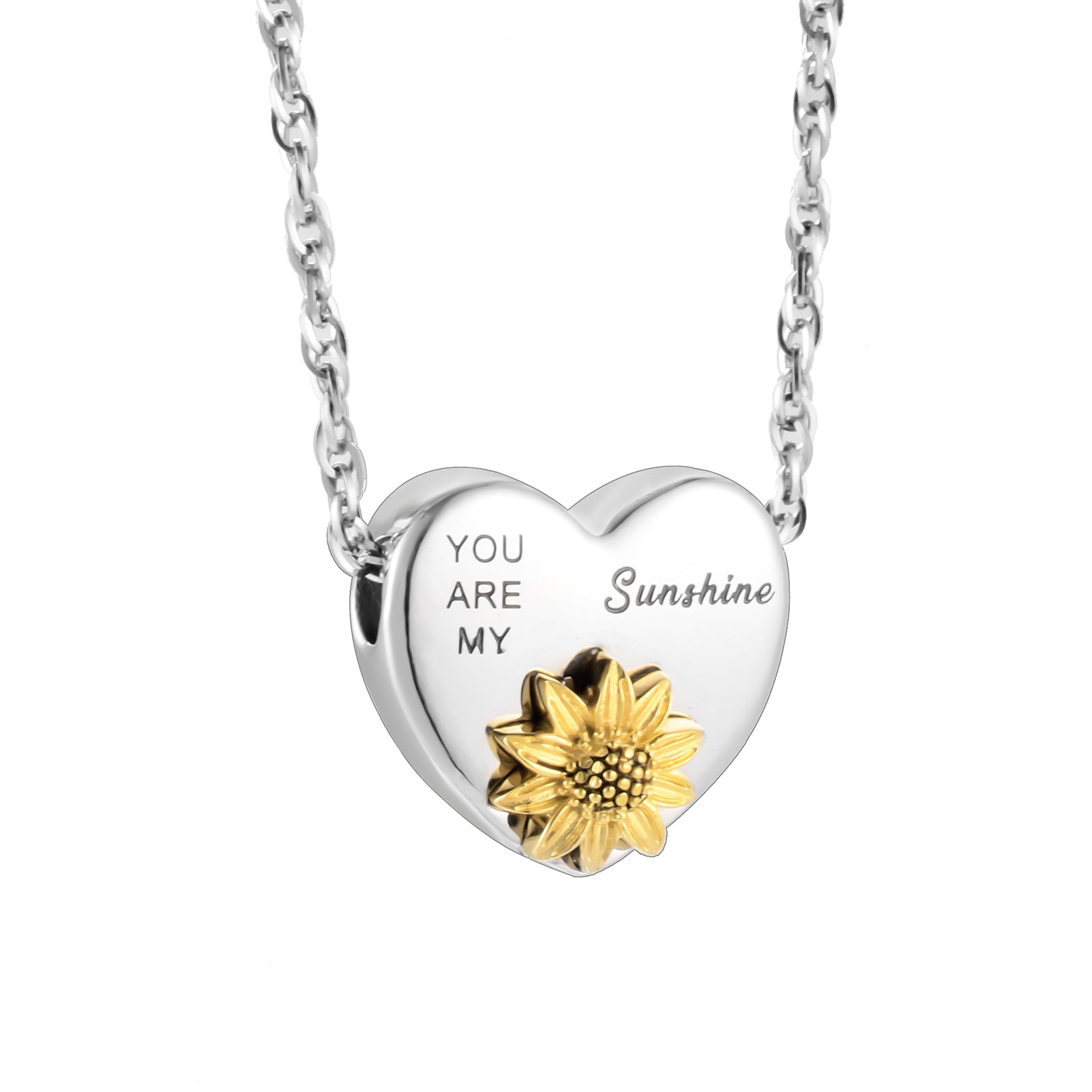 Heart Cremation Pendant Jewelry with Sunflower
