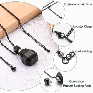 Black Healing Crystal Self-filled Urn Necklace