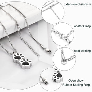Paw Pet Cremation Urn Necklace
