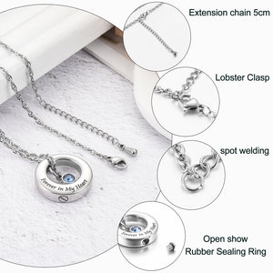 Forever in My Heart - Circle Cremation Necklace