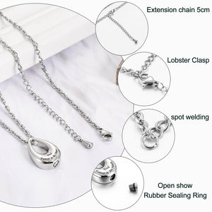 Teardrop Cremation Jewelry Necklace to honor Mom/Dad