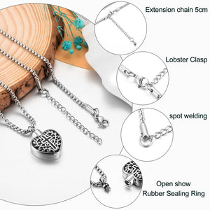 Heart and Cross Cremation Pendant Jewelry
