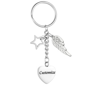 Cremation Jewelry with Angle Wing and Star