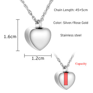 Heart Cremation Necklace for Ashes