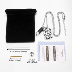 Bullet and Army Card Cremation Jewelry for Men