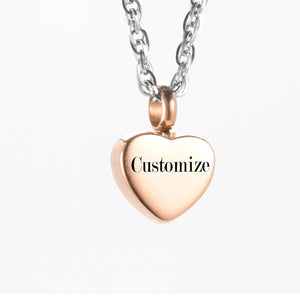 Heart Cremation Ashes Pendant Necklace