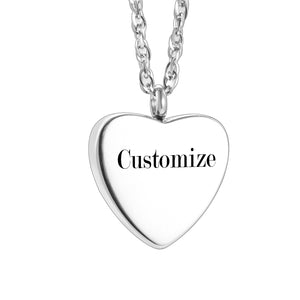 Silver Heart Cremation Jewelry Ashes Holder for Women