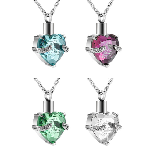 Heart  Cremation Pendant Necklace for Women