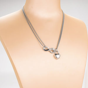 Cremation Jewelry with Heart Lock and Infinite Symbol