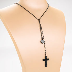 Cremation Jewelry with Cross and Heart