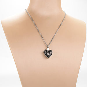 Black Heart Urn Necklace for Mom
