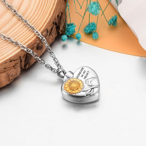 Heart Cremation Pendant Jewelry of Sunflower