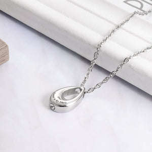 Teardrop Cremation Jewelry Necklace to honor Mom/Dad