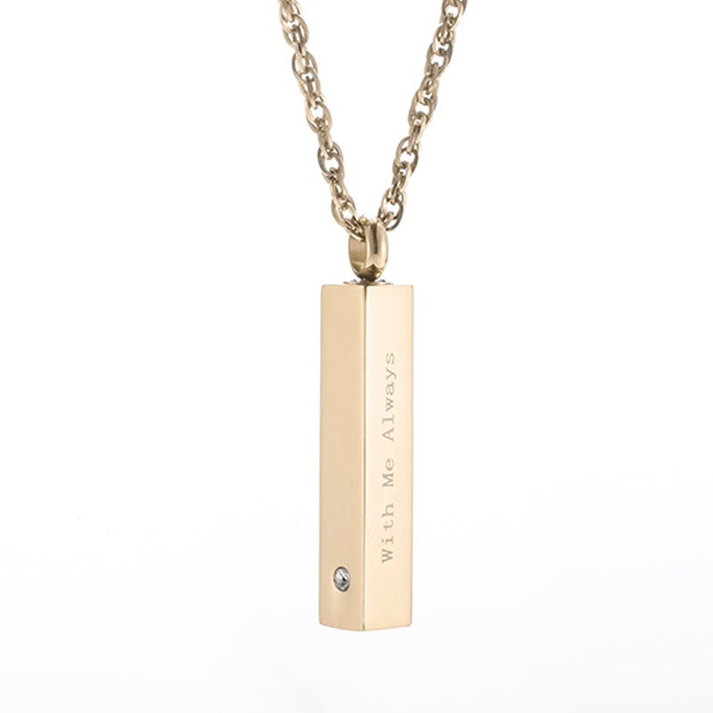 Memorial Cremation Ashes Necklace Bar-Engraving