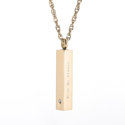 Memorial Cremation Ashes Necklace Bar-Engraving