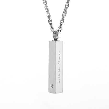Memorial Cremation Ashes Necklace Bar-Engraving