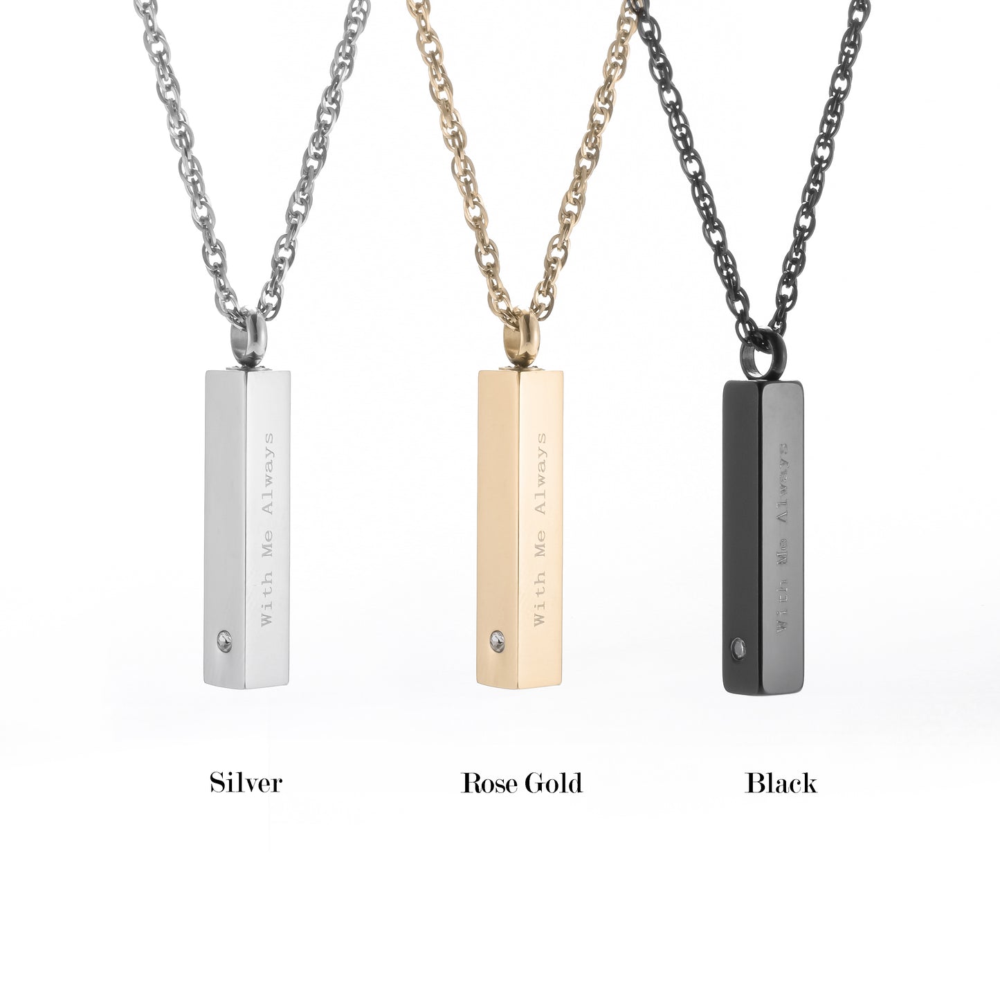 Memorial Cremation Ashes Necklace Bar-Engraving