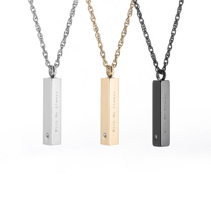 Memorial Cremation Ashes Necklace Bar-Engraving