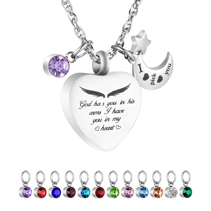 Unique Heart Cremation Pendant Necklace