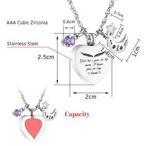Heart Cremation Necklace with Birthstone