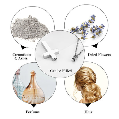 Cross Cremation Pendant Necklace for Ashes