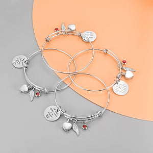 Heart and Angle Wings Bracelet with birthstone