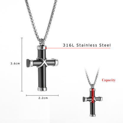 Affordable Cross Cremation Pendant Necklace