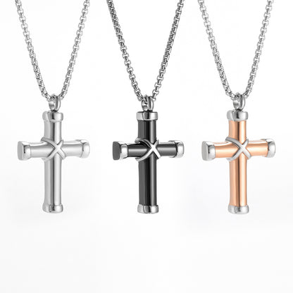 Affordable Cross Cremation Pendant Necklace