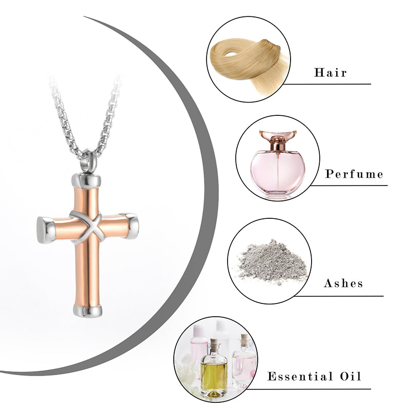Affordable Cross Cremation Pendant Necklace