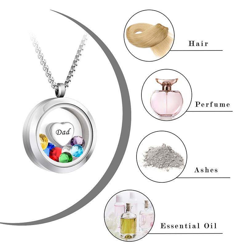 Ashes Necklace Stainless Steel Heart Cremation Jewelry Urn Pendant My  Guardian Angel Lives in hearven I Call him Dad | Wish