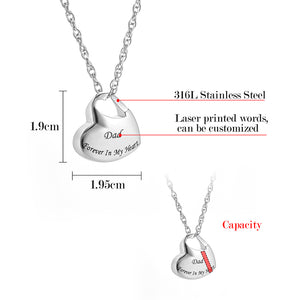 Heart Cremation Pendant Necklace