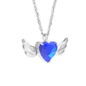 Heart and Angle Wings Cremation Pendant