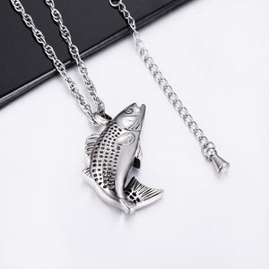 Filled Fish Cremation Necklace