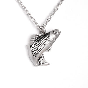 Filled Fish Cremation Necklace